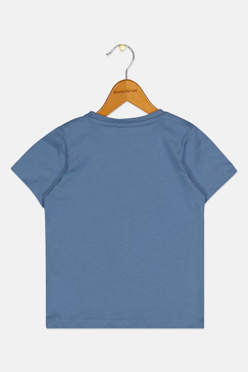 guppy Kids Boy Graphic Print Short Sleeve T-Shirt, Blue - Image 3